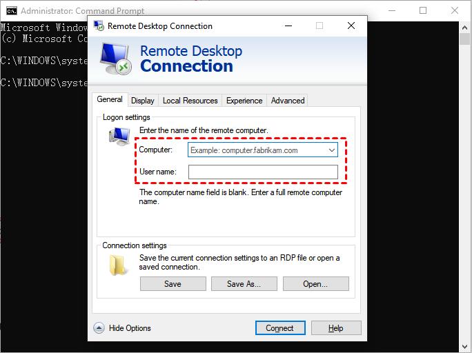 How to Open Remote Desktop Connection from CMD
