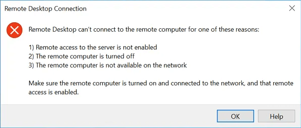 remote desktop cannot connect to the remote computer windows 10